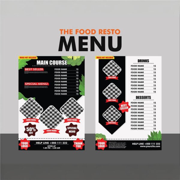 Restaurant menu printing